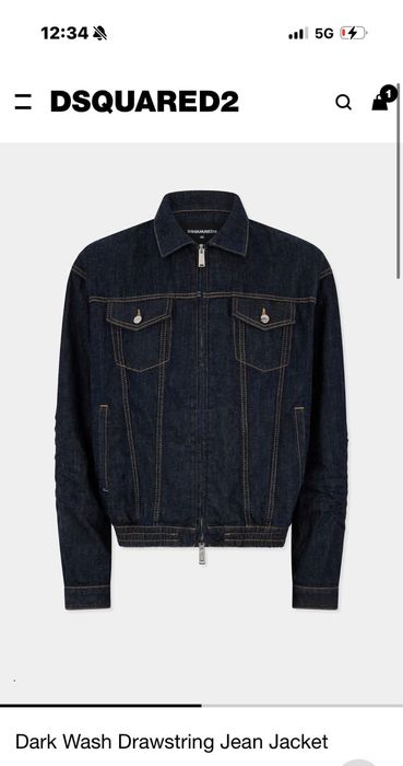 Dsquared2 Dark Wash Drawstring Jean Jacket