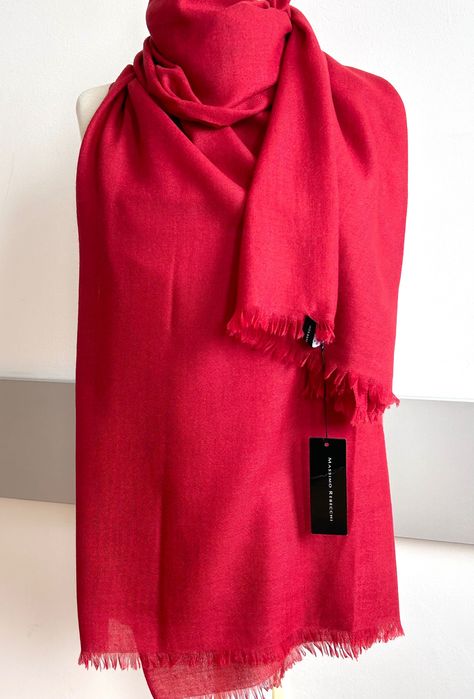 Нов разкошен шал Massimo Rebecchi в наситен малиново червен цвят