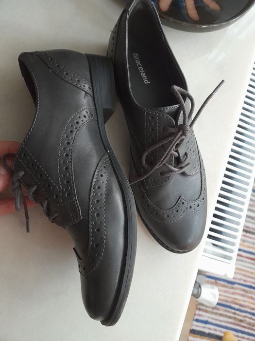 Pantofi piele gri nr 36