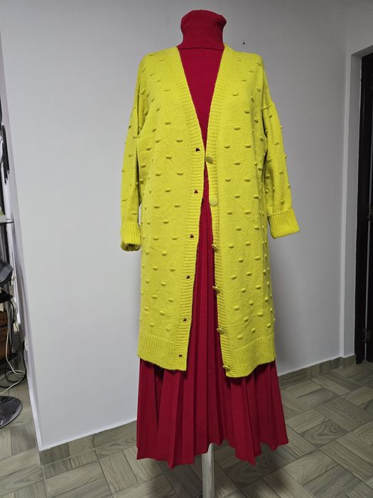 Cardigan din fibre naturale, inchidere cu nasturi  XL