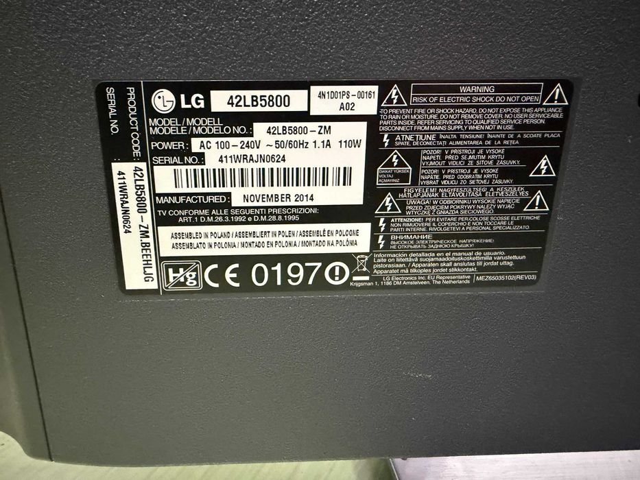 Dracula Amanet: TV LG 42” Smart Full HD | 42LB5800 | HDMI | USB | Stare foarte bună.