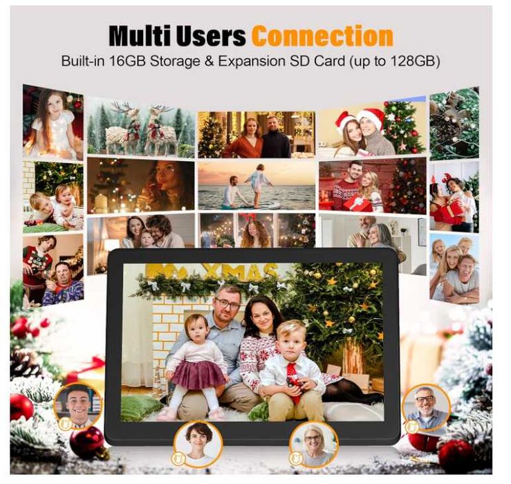 Rama foto digitala "8 1080p Touchscreen WIFI 16gb memorie interna