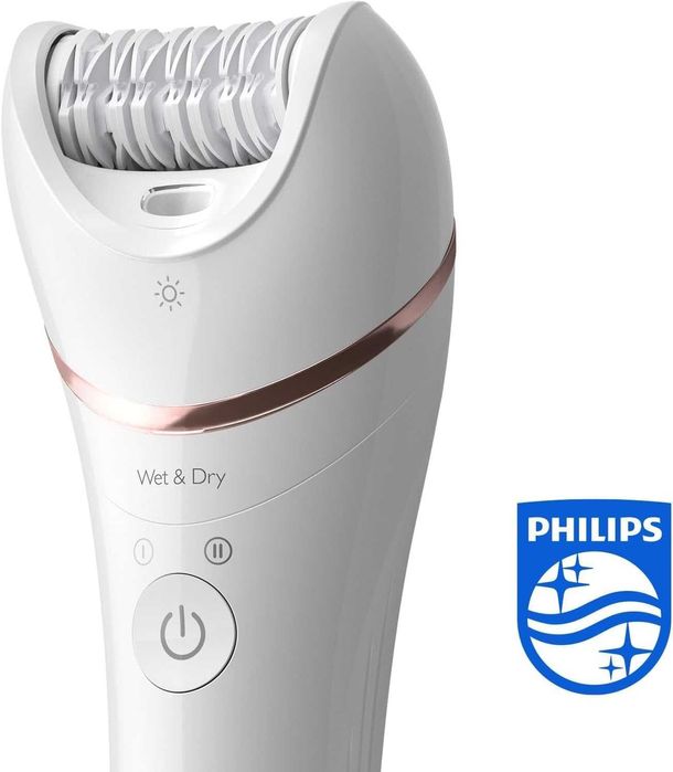 ПРОМО Нов 2г Гаранция Епилатор за Сухо и Мокро Бръснене Philips - BRE740/10, 2 Степени, 9 Приставки