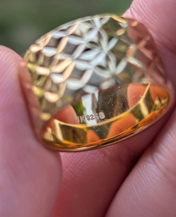 Inel vechi, model Big Reflection, din argint de 925, placat cu aur de 18K, Jane Kønig, JK