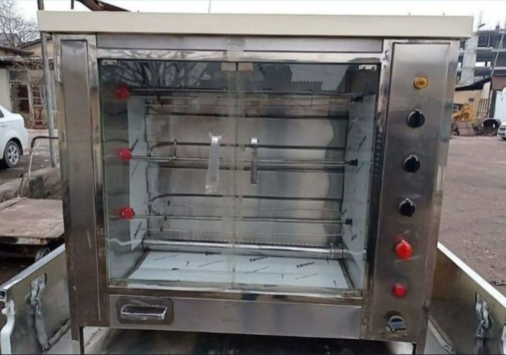 Grill aparat 3 sixli. elektronniy va gazli, tovuq va baliq pishirgich.