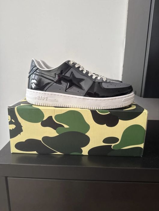 BAPE Bapesta Patent Black/White
