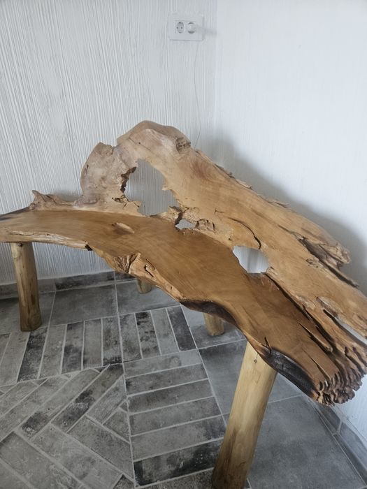 Bancă artizanală din lemn masiv exotic – unicat, proveniență Indonezia – 150 cm