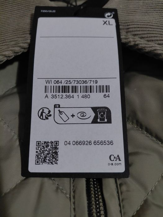 Mantou matlasat kaki,mărime XL