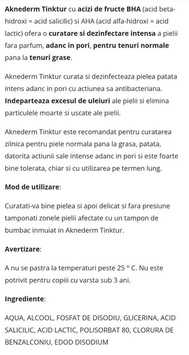 Tinctura anti acnee