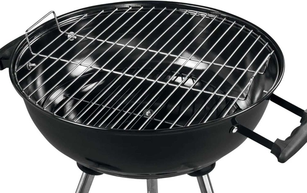 Барбекю с Капак на Дървени Въглища Сферично BBQ Скара на Колела