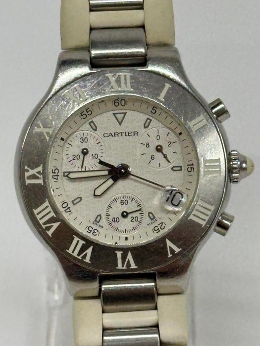 Cartier 21 Chronoscaph W10184U2 Cuart -I-