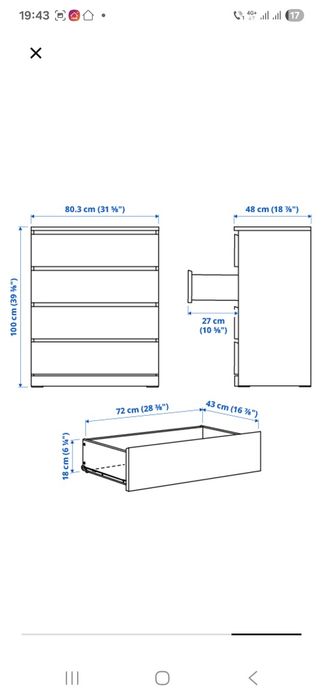 Comoda 4 sertare alba Ikea