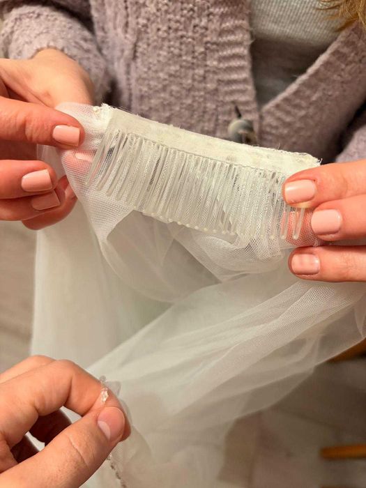 Voal mediu cu 2 straturi si cristale