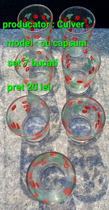 Set de pahare sticla cu modele