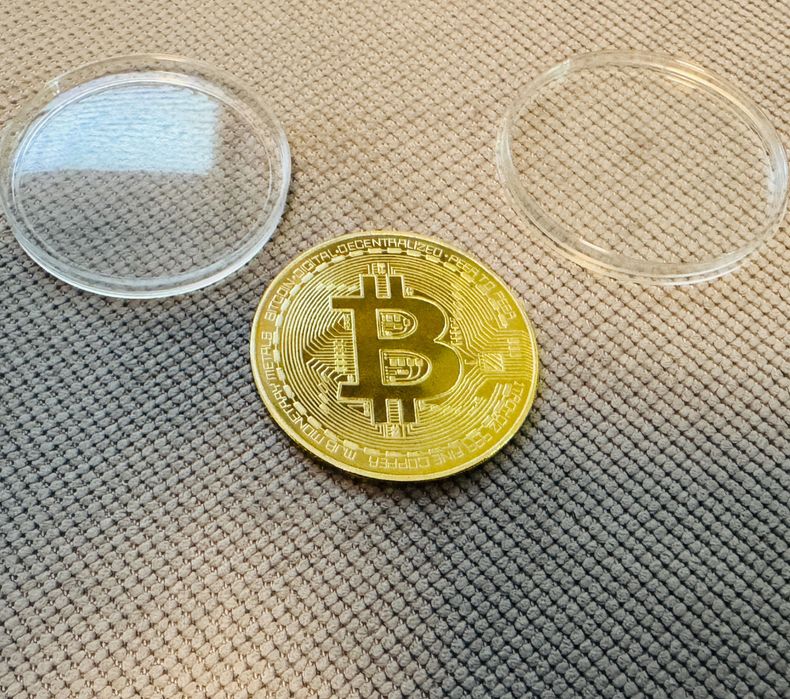 Уникална Колекционеркса Монета Биткойн Bitcoin BTC satoshi БТЦ паричка