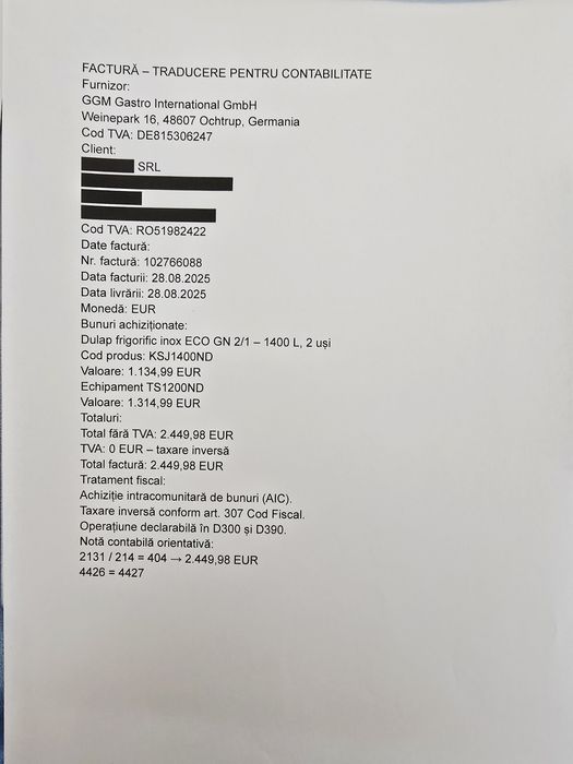 FRIGIDER  Dublu Inox GGM GASTRO Nou!!! Nefolosit! In garanție!