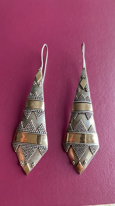 Сребърно златни обици накити