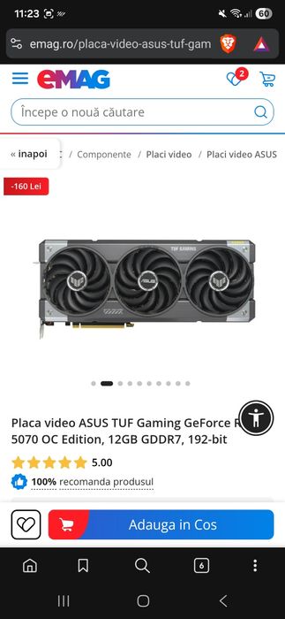 GeForce RTX 5070 OC Edition, 12GB GDDR7