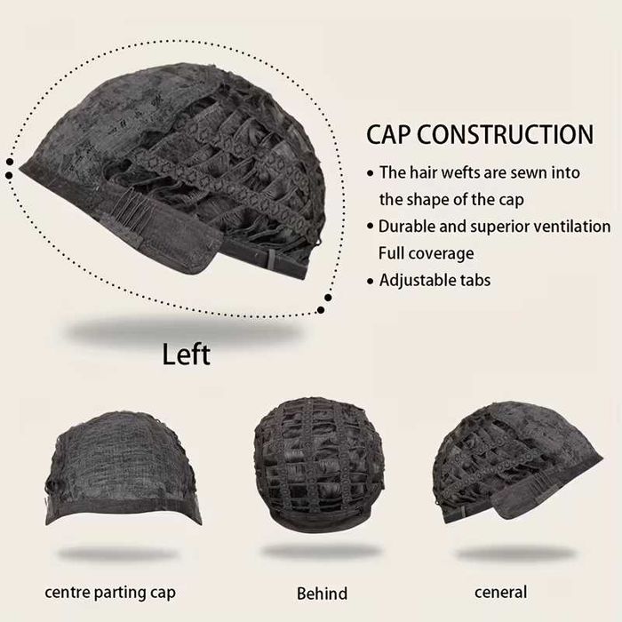 Дълга права черна синтетична перука с бретон - 100 см