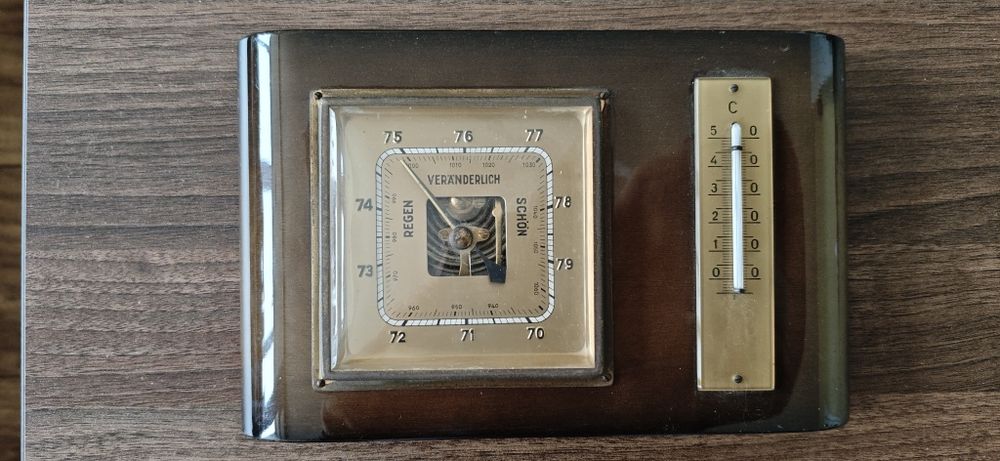 Стар Немски Термометър Барометър