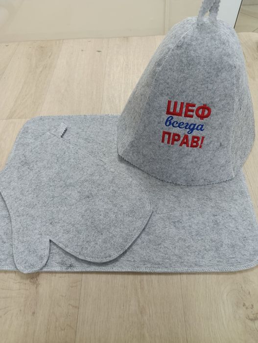 Набор для бани шапка,руковица,коврик