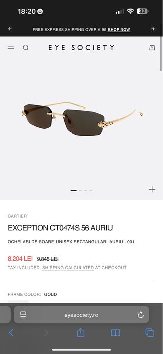 Ochelari soare originali unisex Cartier Panthere CT0474S