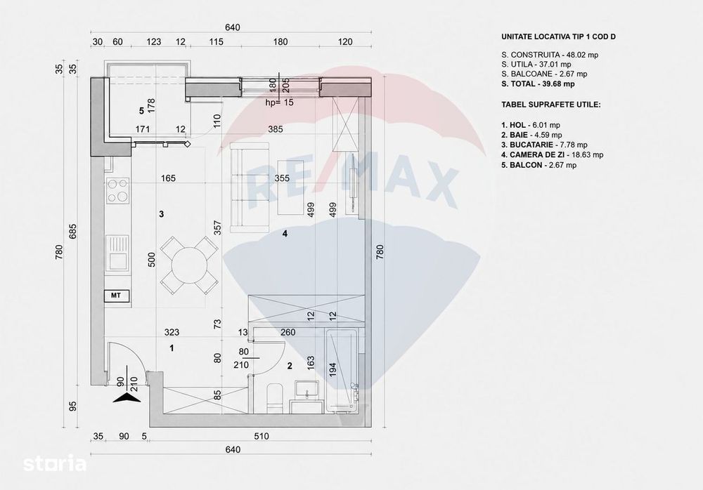 Studio o camera zona OBOR - in constructie finalizare septembrie 2026