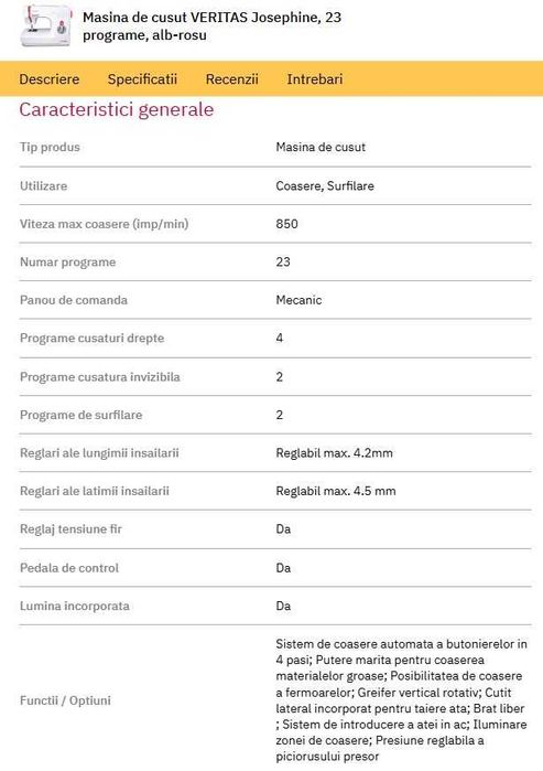 Masina de cusut Veritas Josephine