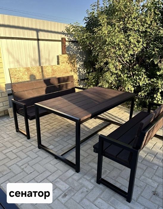 Мебель садовая в стиле лофт скамья лавочка стол стул стеллаж мангал