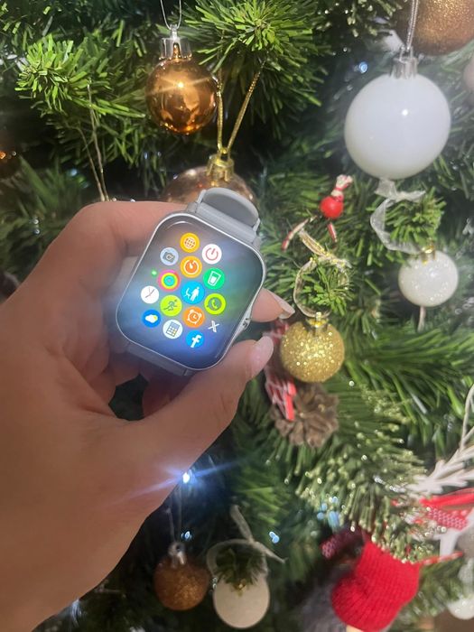 Set 2 ceasuri Smartwatch,gri și bej, compatibil Android/ iOS