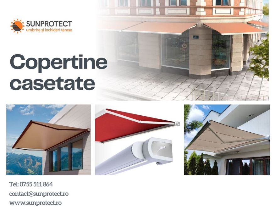 Copertine/Marchize cu brațe Retractabile Casetate.