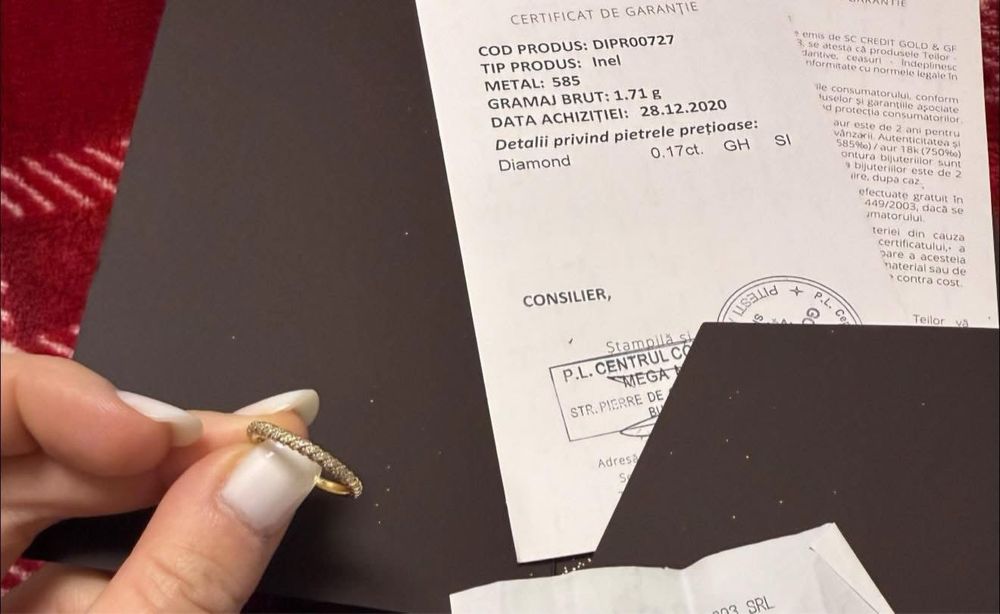 Inel aur cu diamante