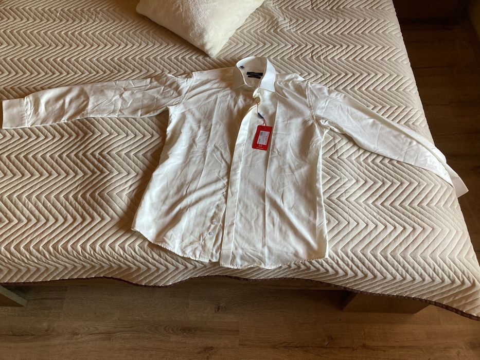 Чисто Нова Бяла риза Lazarini - Slim Fit, българско производство