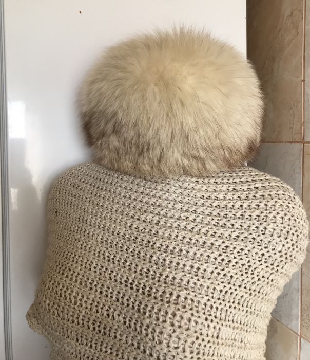Căciulă din blană naturală de Vulpe Argintie