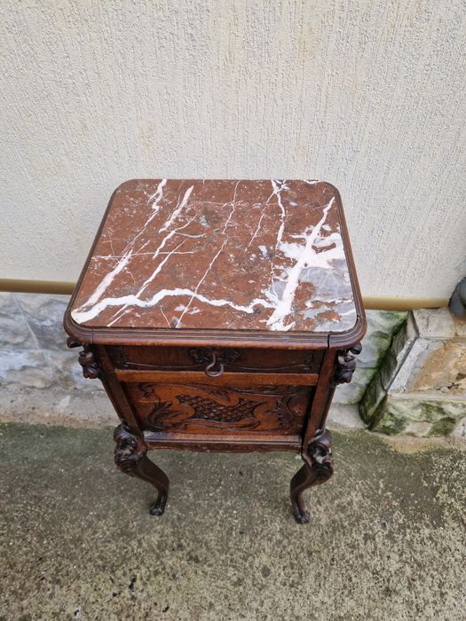 Рядък уникален антикварен френски хумидор масив мрамор