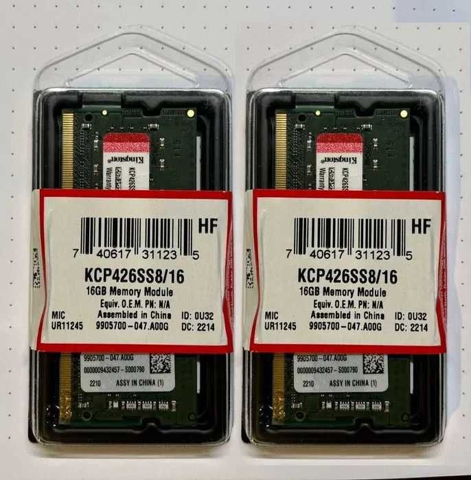 Kit Memorie laptop 32GB DDR4 frecventa 2666 MHz KCP426SS8/16 sigilat Nou