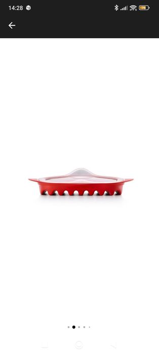 Tava de gatit  bacon pentru microunde Lekue, rosu