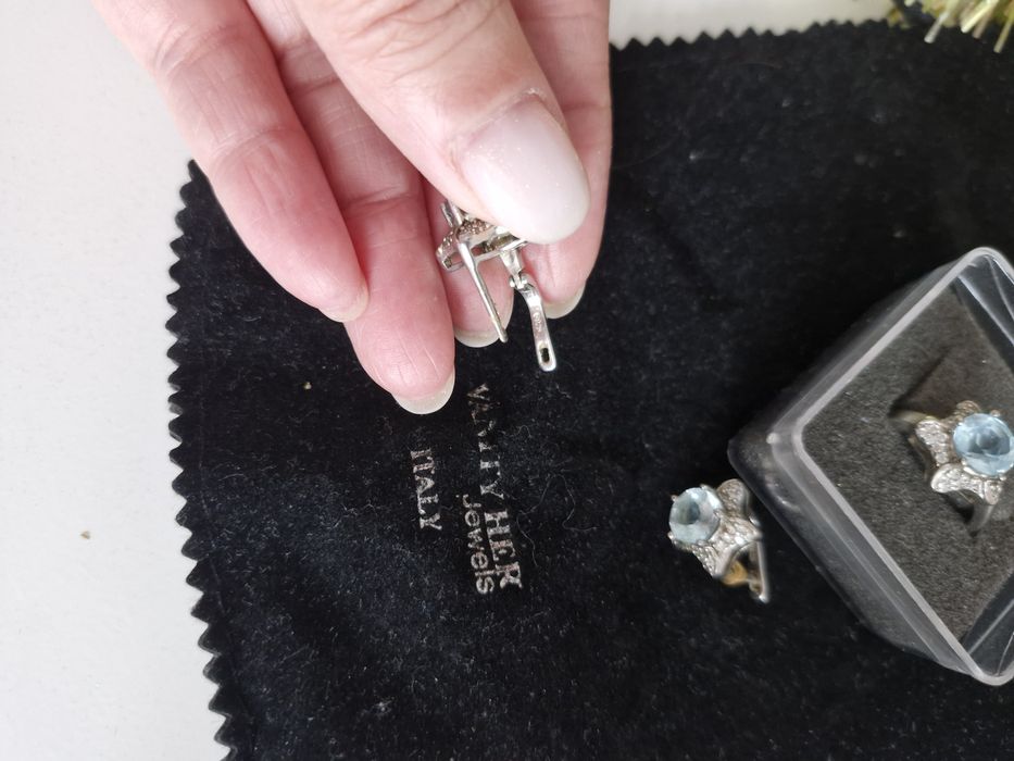 Набор серебро (серьги и кольцо)