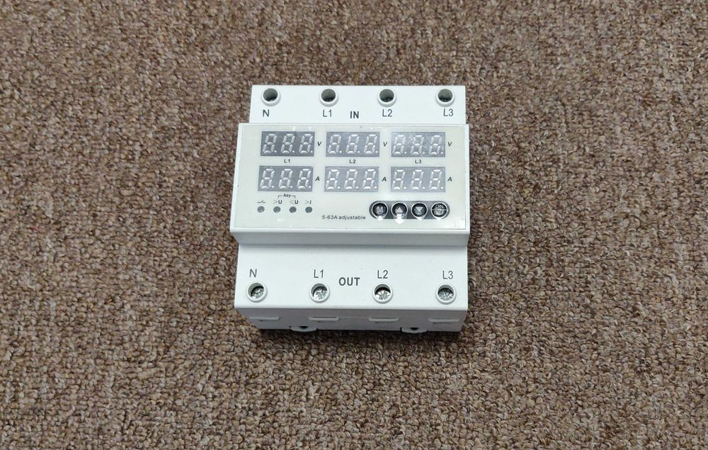 Реле защиты от перепадов напряжения 5–63A (3 фазы) РКН-3