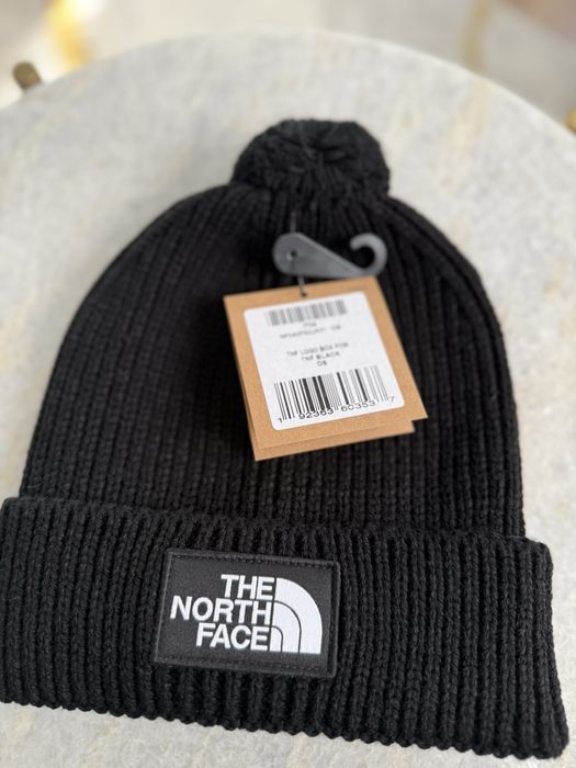 The North Face Logo Box Pom caciula unisex neagra one size noua