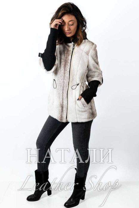 Дамско ексклузивно палто от алпака с косъм Диана