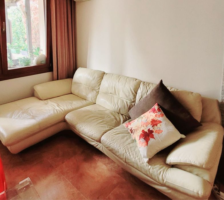 Кожен диван без забележки,естествена кожа