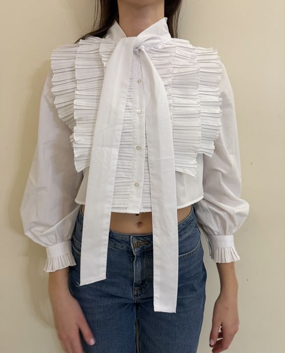 Camasa alba Zara cropped