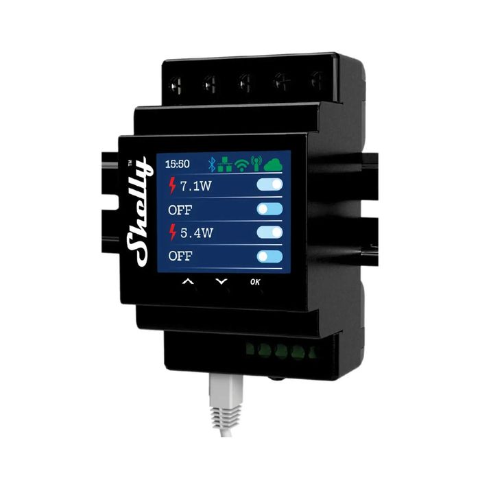 Shelly Pro 3 – Триканален DIN Реле 3×16A Сух Контакт