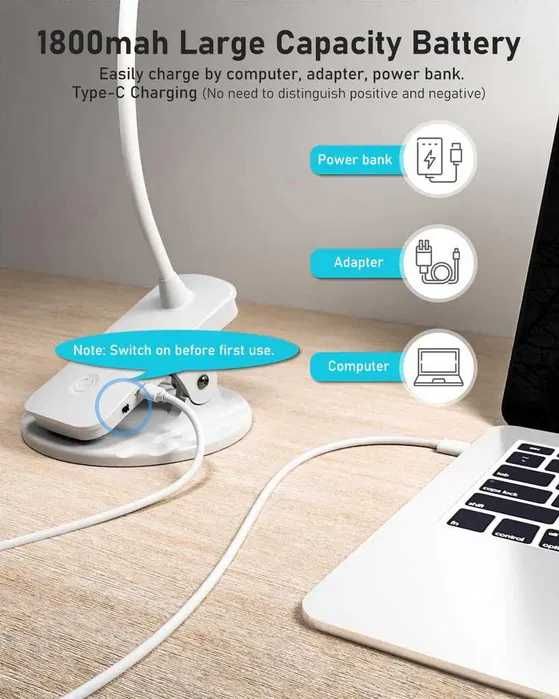 Lampă birou pentru copii / adulți, baterie reîncarcabila la USB veioză