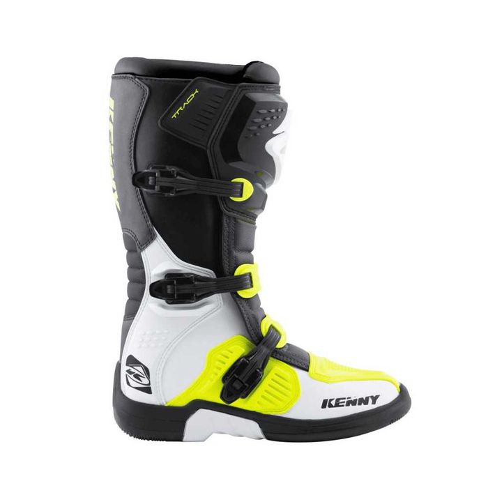 Cizme cross/atv Kenny Racing Track alb/negru/galben fluo marime 42