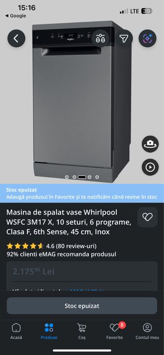 Masina de spalat vase Whirlpool