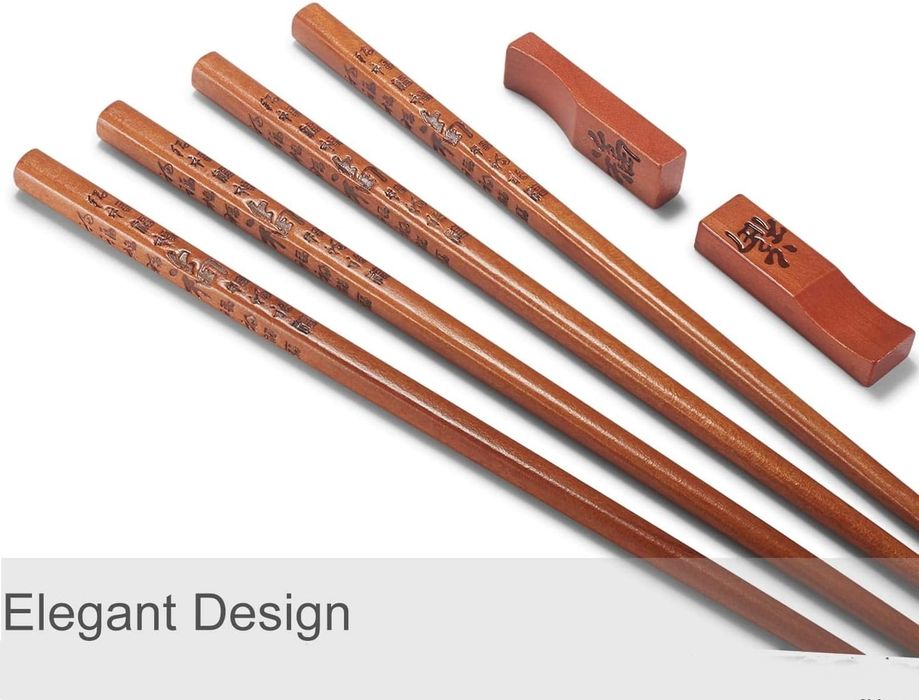 Set 4  Bețe Chinezești, pentru mancare, din castan natural - sigilat