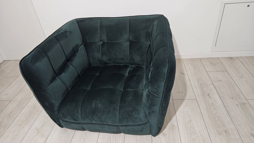 Fotoliu catifea verde royal