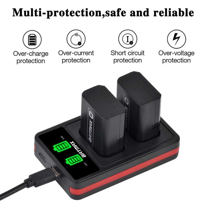 Set 2 acumulatori NP-FW50 + incarcator Sony Nex A6400 A6500 A7 A7R A7S